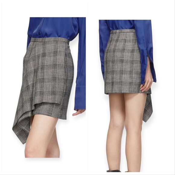 Isabel Marant Doleyli Draped Checked Cotton-blend Mini Skirt, Size 36EU, NWT - Picture 2 of 15